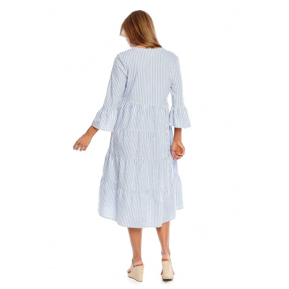 Mud Pie Blue Stripe Portland Midi Dress